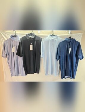 Lot of 4 Collars & Co Men's Large Relaxed Polo Shirts Featherweight NWT & NWOT